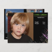 Sjabloon van een kindveilige Comp-kaart met hoofds Briefkaart (Voorkant / Achterkant)