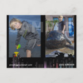 Sjabloon van een kindveilige Comp-kaart met hoofds Briefkaart (Achterkant)