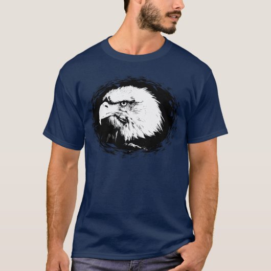 Sjabloon van Elegant Eagle Head-Mannen op maat T-shirt (Voorkant)