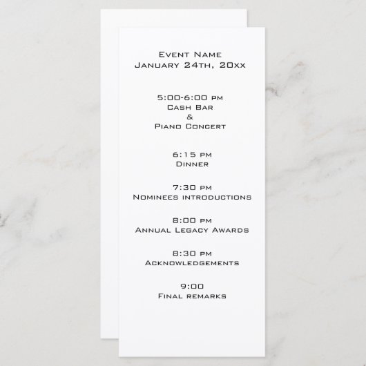 Sjabloon van gebeurtenisprogramma (Voorkant / Achterkant)