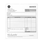 Sjabloon van grijze minimalistische facturen voor  notitieblok (Voorkant)