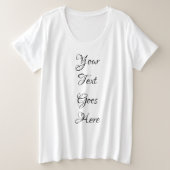  Sjabloon van handschrift Tekst, dames Grote Maat T-shirt (Design voorkant)