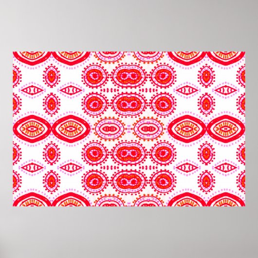 Sjabloon van hedendaagse Mode. Red Folklore Boho G Poster (Voorkant)