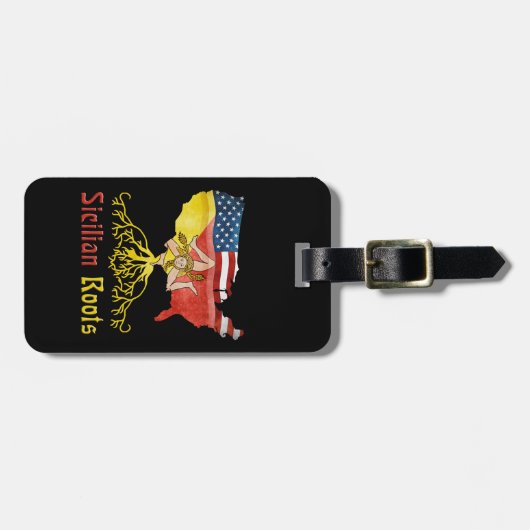 Sjabloon van het Amerikaanse Siciliaanse Bagagelab Bagagelabel (Voorkant horizontaal)