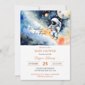 Sjabloon van het baby shower van de ruimteastronau kaart (Voorkant)