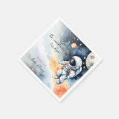 Sjabloon van het baby shower van de ruimteastronau servet (Hoek)