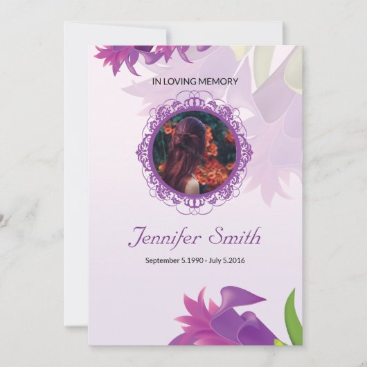 Sjabloon van het begrafenisprogramma (Voorkant)