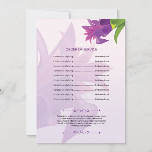 Sjabloon van het begrafenisprogramma (Achterkant)