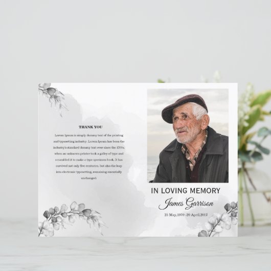 Sjabloon van het begrafenisprogramma (Staand voorkant)