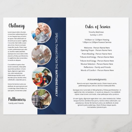 Sjabloon van het begrafenisprogramma (Achterkant)