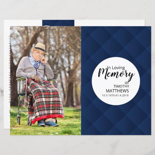 Sjabloon van het begrafenisprogramma (Voorkant / Achterkant)