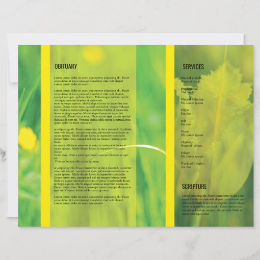 Sjabloon van het begrafenisprogramma (Achterkant)