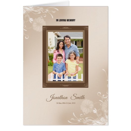 Sjabloon van het begrafenisprogramma (Voorkant)