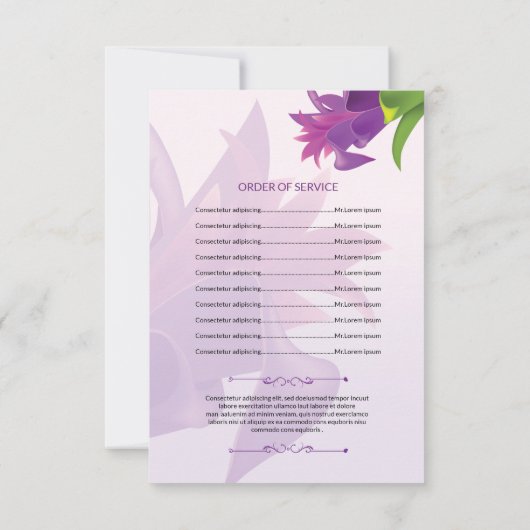 Sjabloon van het begrafenisprogramma kaart (Achterkant)