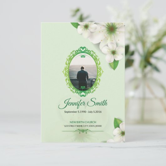 Sjabloon van het begrafenisprogramma kaart (Staand voorkant)