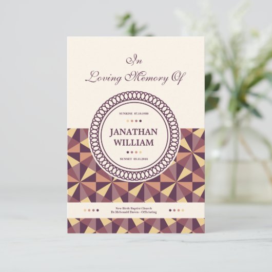 Sjabloon van het begrafenisprogramma kaart (Staand voorkant)