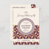 Sjabloon van het begrafenisprogramma kaart (Voorkant / Achterkant)