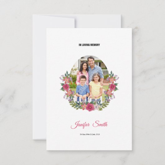 Sjabloon van het begrafenisprogramma kaart (Voorkant)