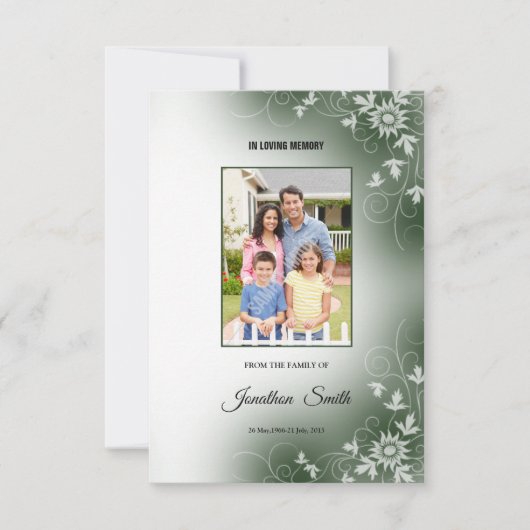 Sjabloon van het begrafenisprogramma kaart (Voorkant)