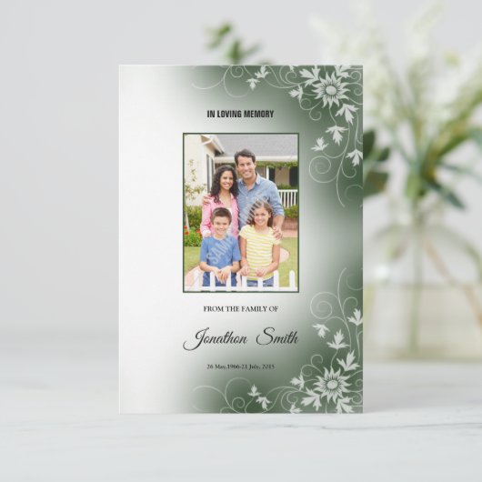 Sjabloon van het begrafenisprogramma kaart (Staand voorkant)