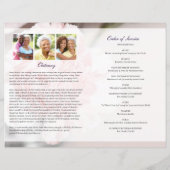 Sjabloon van het begrafenisprogramma met roze land (Achterkant)