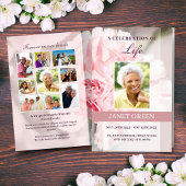 Sjabloon van het begrafenisprogramma met roze land