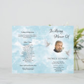 Sjabloon van het begrafenisprogramma van Heavenly (Staand voorkant)