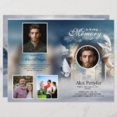 Sjabloon van het begrafenisprogramma van Heavenly (Voorkant / Achterkant)