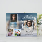 Sjabloon van het begrafenisprogramma van Heavenly (Staand voorkant)