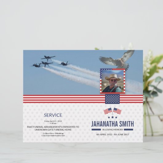 Sjabloon van het begrafenisprogramma voor het lege (Staand voorkant)