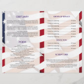 Sjabloon van het begrafenisprogramma voor het lege flyer (Achterkant)