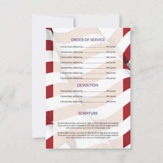 Sjabloon van het begrafenisprogramma voor het lege kaart (Achterkant)