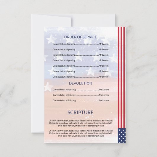 Sjabloon van het begrafenisprogramma voor het lege kaart (Achterkant)