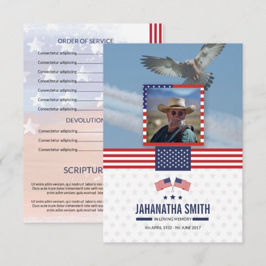 Sjabloon van het begrafenisprogramma voor het lege kaart (Voorkant / Achterkant)