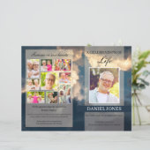 Sjabloon van het begrafenisprogramma voor Man met (Staand voorkant)