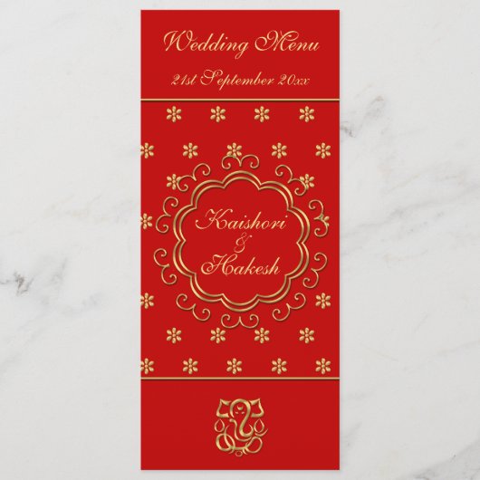 Sjabloon van het bindmenu Indiaas geïnspireerd roo Menu (Voorkant)