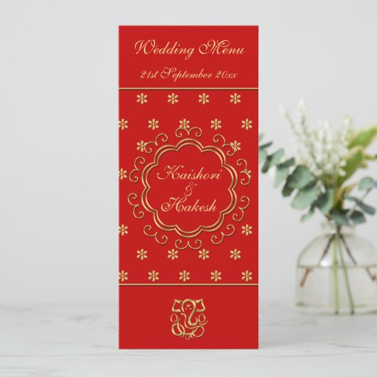 Sjabloon van het bindmenu Indiaas geïnspireerd roo Menu (Staand voorkant)