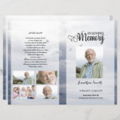 Sjabloon van het Blue sky Funeral Program (Voorkant / Achterkant)