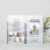 Sjabloon van het Blue sky Funeral Program (Staand voorkant)