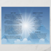 Sjabloon van het Blue sky Funeral Program (Achterkant)
