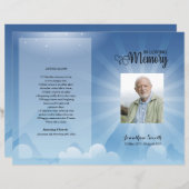 Sjabloon van het Blue sky Funeral Program (Voorkant / Achterkant)