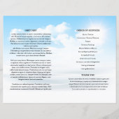 Sjabloon van het Blue sky Funeral Program (Achterkant)