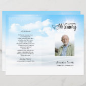 Sjabloon van het Blue sky Funeral Program (Voorkant / Achterkant)