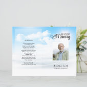 Sjabloon van het Blue sky Funeral Program (Staand voorkant)