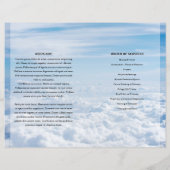 Sjabloon van het Blue sky Funeral Program (Achterkant)