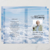 Sjabloon van het Blue sky Funeral Program (Voorkant / Achterkant)