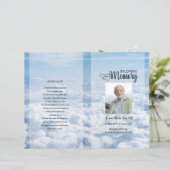 Sjabloon van het Blue sky Funeral Program (Staand voorkant)