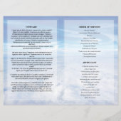 Sjabloon van het Blue sky Funeral Program (Achterkant)