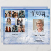 Sjabloon van het Blue sky Funeral Program (Voorkant / Achterkant)