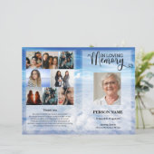 Sjabloon van het Blue sky Funeral Program (Staand voorkant)